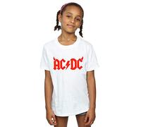 AC/DC Girls Horns Logo T-Shirt White 5-6 Years