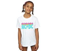 AC/DC Girls Neon Flames T-Shirt White 9-11 Years