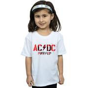 AC/DC Girl's PWR UP Photo Logo Cotton T-Shirt in White | Size: 3-4 Years AC/DC White 3-4 Years