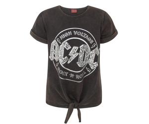 AC/DC Girl's Short Sleeved T-Shirt | Grey | Official Merch | Size: 7-8 Years AC/DC Grey 7-8 Years