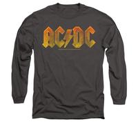 AC/DC Gradient Logo Mens Long Sleeve T Shirt, Charcoal, Medium