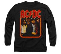 AC/DC Group Distressed Mens Long Sleeve T Shirt, Black, Medium