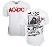 AC/DC High Voltage Heavy Metal Classic Double Sided T-Shirt, White, Large