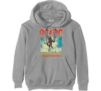 AC/DC Hoodie Blow Up Your Video Band Logo Official Mens Grey Pullover L