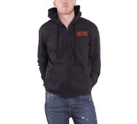 Ac/Dc Unisex Zipped Hoodie Logo (Back Print) Black
