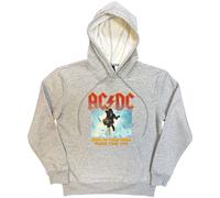 AC/DC Hoodie Blow Up Your Video Band Logo Official Mens Grey Pullover L