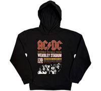 AC/DC Hoodie Wembley 1979 Band Logo - Official Black Pullover - Men's Small