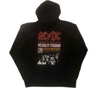 AC/DC Hoodie Wembley 1979 Band Logo new Official Mens Black Pullover S