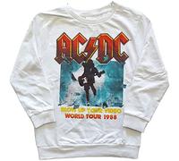 AC/DC Kids Blow Up Your Video Band Logo Sweatshirt, White, X-Large, White