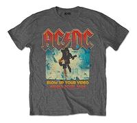 AC/DC Kids T Shirt Blow Up Your Video Official Charcoal Grey (Ages 3-14 yrs) XXL