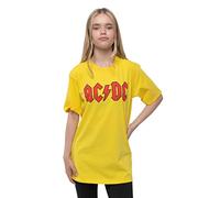 AC/DC Kids T Shirt Classic Band Logo Official Yellow (Ages 3-14 yrs) S