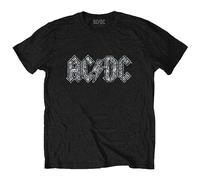 Ac/Dc Kids T Shirt Diamante Voltage Band Logo New Official Black, Black, X-Small (3/4 Yrs)