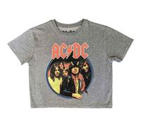 AC/DC Ladies Crop Top Highway To Hell Circle Grey (S)
