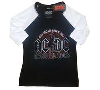 AC/DC Ladies Raglan T-Shirt: Hard As Rock OFFICIAL NEW