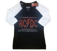 AC/DC Ladies Raglan T-Shirt: Hell Ain't A Bad Place OFFICIAL NEW