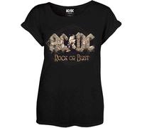 AC/DC Ladies Slim Fit T-Shirt: Rock or Bust OFFICIAL NEW