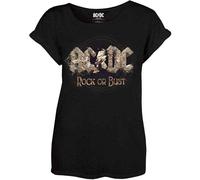 AC/DC T-Shirt Rock Or Bust Short Sleeves Women's X-Small Black