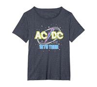 AC/DC Live High Voltage 1978 Tour Yellow and Blue T-Shirt, Women's Plus, Heather Blue, 2X