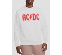 AC/DC Logo Raglan Crew Sweatshirt, White | Size: 2XL AC/DC White 2XL