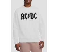 AC/DC Logo Raglan Crew Sweatshirt, White | Size: XL AC/DC White XL