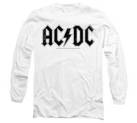 AC/DC Logo Raglan Mens Long Sleeve T Shirt, White, Medium