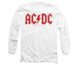 AC/DC Logo Raglan Mens Long Sleeve T Shirt, White, Medium