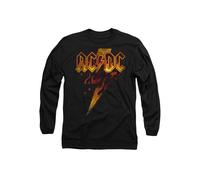 AC/DC Men's ACDC Fire Bolt Long Sleeve T-Shirt, Black | Size: Small AC/DC Black S