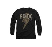 AC/DC Men's ACDC Leopard Bolt Long Sleeve T-Shirt, Black | Size: 2XL AC/DC Black 2XL