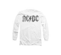 AC/DC Men's ACDC Paisley Logo Long Sleeve T-Shirt, White | Size: Medium AC/DC White M