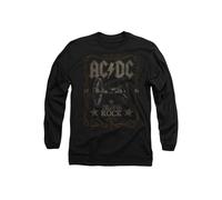 AC/DC Men's ACDC Rock Label Long Sleeve T-Shirt, Black | Size: Medium AC/DC Black M