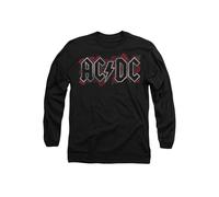 AC/DC Men's ACDC Roses Logo Long Sleeve T-Shirt, Black | Size: XL AC/DC Black XL