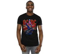 AC/DC Men's Angus Union Flag Lightning T-Shirt Black X-Large