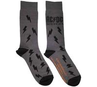 AC/DC Men's Back In Black Bolts Socks in Charcoal | Size: 6-11 AC/DC Charcoal 6-11