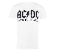 AC/DC Men's Back in Black T Shirt, White, XXL UK