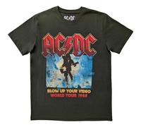 AC/DC Men's Blow Up Your Video T-Shirt in Green | Size: Large AC/DC Green L