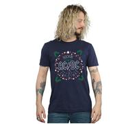 AC/DC Men's Christmas Circle T-Shirt in Navy | Size: Medium AC/DC Navy M