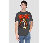 ACDC AC DC Fire And Horns T-Shirt Charcoal 3XL Grey