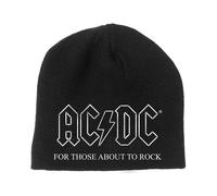 AC/DC Men's For Those About To Rock Back Print Beanie in Black AC/DC Black One Size