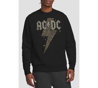 AC/DC Men's Leopard Bolt Crew Sweatshirt, Black | Size: Small AC/DC Black S