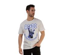 AC/DC Men's Let There Be Rock Cotton T-Shirt in White | Size: Medium AC/DC White M