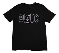 AC/DC Men's Logo History Back Print T-Shirt in Black | Size: Medium AC/DC Black M