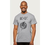 AC/DC Men's Logo Lightning Bolt T-Shirt in Mid Grey | Size: Medium AC/DC Mid Grey M