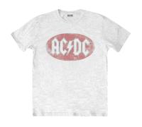 AC/DC Men's Oval Logo T-Shirt in White | Size: Large AC/DC White L