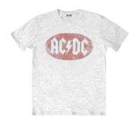 AC/DC Men's Oval Logo T-Shirt in White | Size: Medium AC/DC White M