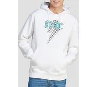 AC/DC Men's Skewed Checkerboard Bolt Hoodie, White | Size: Small AC/DC White S