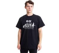 AC/DC Men's The Evolution Of Rock T-Shirt in Black | Size: XL AC/DC Black XL