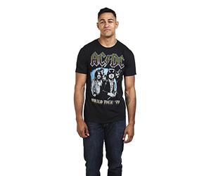 AC/DC Men's World Tour 79 T Shirt, Black (Black Blk), S UK