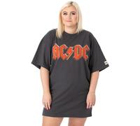 Vanilla Underground Ac/dc Womens Grey Logo Oversized Short Sleeved T-Shirt (Large)
