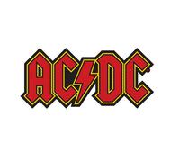 AC/DC Patch Classic Lightning Logo Official New Black Woven Cut Out 9cm x 4cm | Size: 9 cm x 4 cm AC/DC Black 9 cm x 4 cm