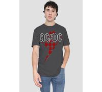 AC/DC Plaid Bolt-Adult Heather, Black in Charcoal | Size: Medium AC/DC Charcoal M